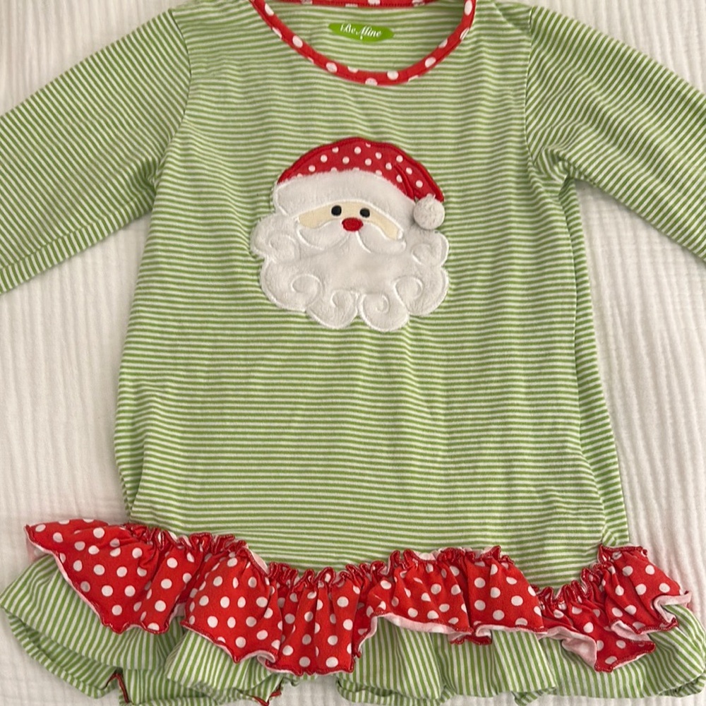 Be Mine Size 6 Santa Claus Green and Red Dress